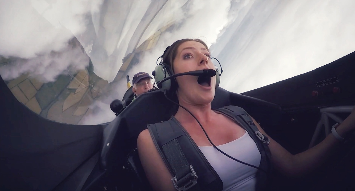 Gemma Barker flying the Extra 300L